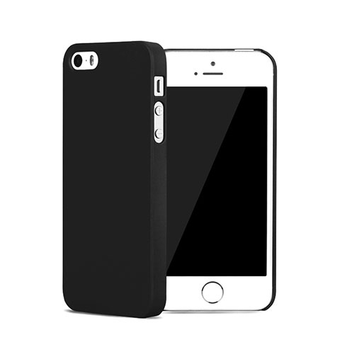 Funda Dura Plastico Rigida Mate para Apple iPhone 5S Negro