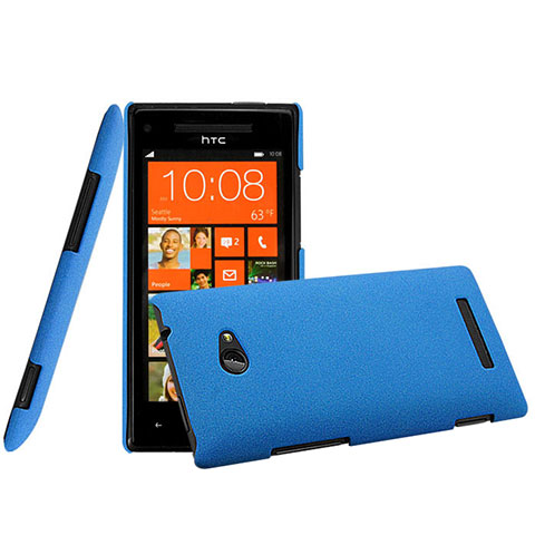 Funda Dura Plastico Rigida Mate para HTC 8X Windows Phone Azul