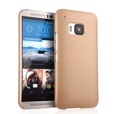 Funda Dura Plastico Rigida Mate para HTC One M9 Oro