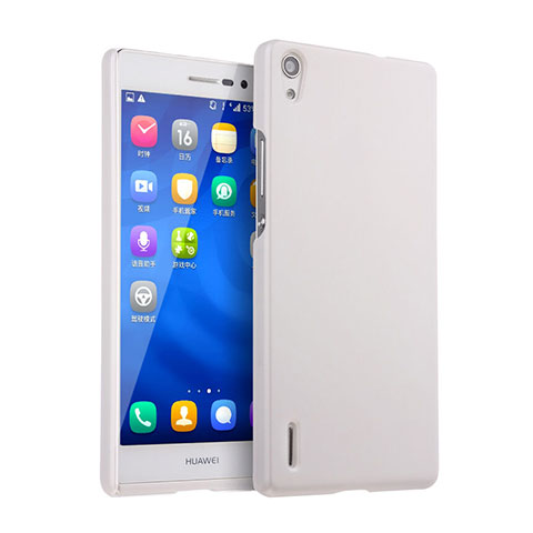 Funda Dura Plastico Rigida Mate para Huawei Ascend P7 Blanco