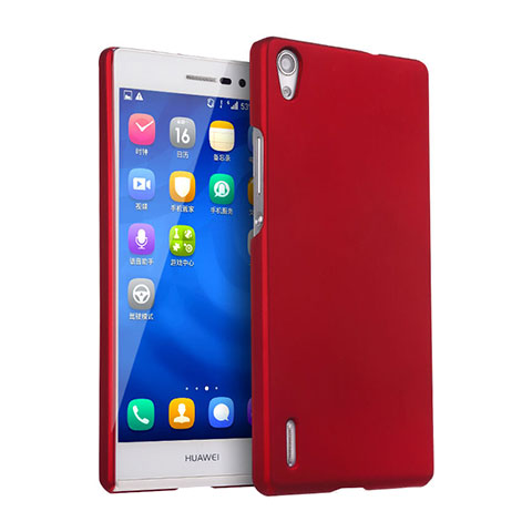 Funda Dura Plastico Rigida Mate para Huawei Ascend P7 Rojo
