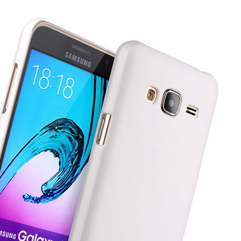 Funda Dura Plastico Rigida Mate para Samsung Galaxy J3 Blanco