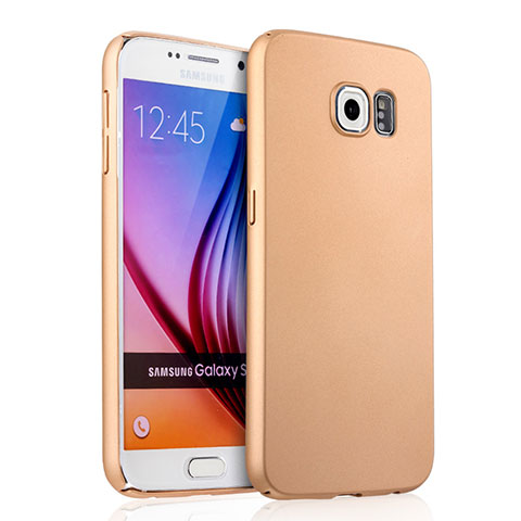 Funda Dura Plastico Rigida Mate para Samsung Galaxy S6 SM-G920 Oro