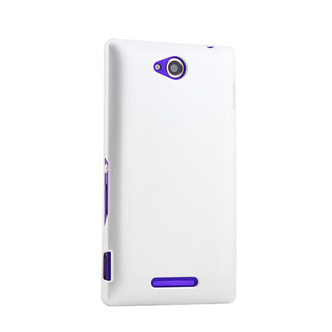 Funda Dura Plastico Rigida Mate para Sony Xperia C S39h Blanco