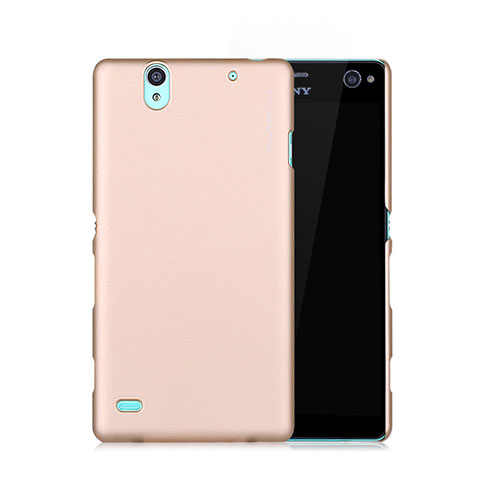 Funda Dura Plastico Rigida Mate para Sony Xperia C4 Oro