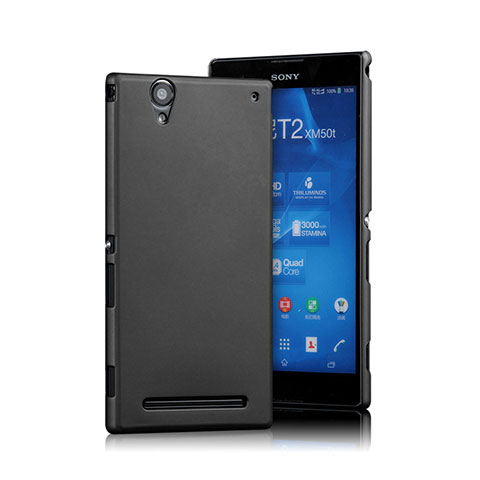 Funda Dura Plastico Rigida Mate para Sony Xperia T2 Ultra Dual Negro