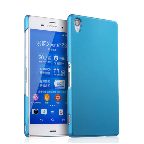 Funda Dura Plastico Rigida Mate para Sony Xperia Z3 Azul Cielo