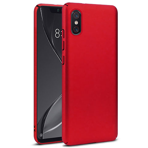 Funda Dura Plastico Rigida Mate para Xiaomi Mi 8 Screen Fingerprint Edition Rojo