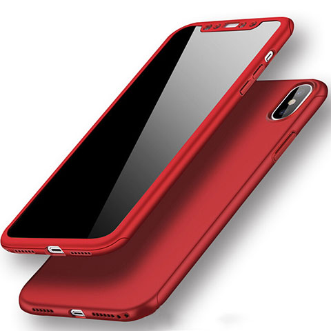 Funda Dura Plastico Rigida Mate S02 para Apple iPhone X Rojo