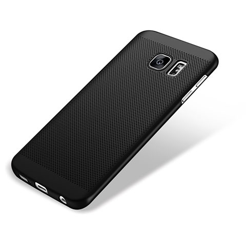 Funda Dura Plastico Rigida Perforada M01 para Samsung Galaxy S7 Edge G935F Negro