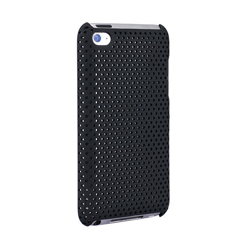 Funda Dura Plastico Rigida Perforada para Apple iPod Touch 4 Negro