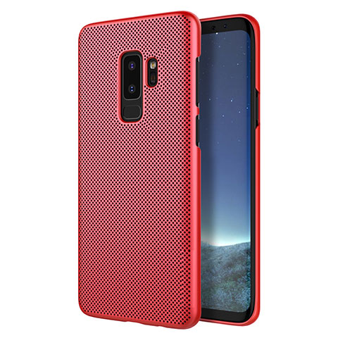 Funda Dura Plastico Rigida Perforada para Samsung Galaxy S9 Plus Rojo