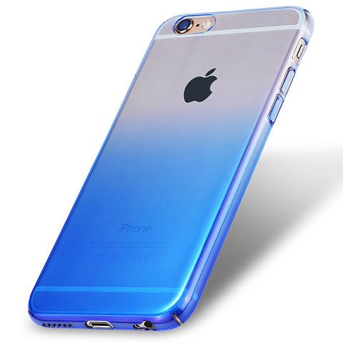Funda Dura Plastico Rigida Transparente Gradient para Apple iPhone 6S Azul
