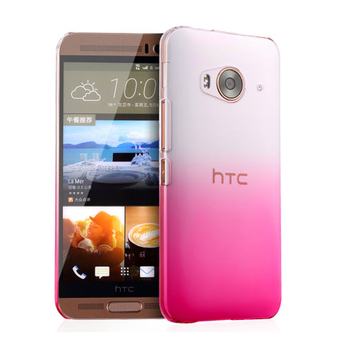 Funda Dura Plastico Rigida Transparente Gradient para HTC One Me Rosa