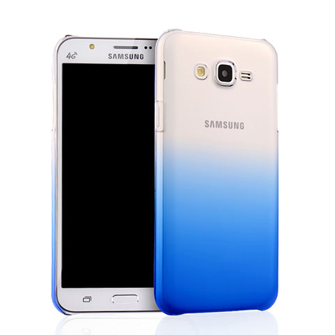 Funda Dura Plastico Rigida Transparente Gradient para Samsung Galaxy J7 SM-J700F J700H Azul