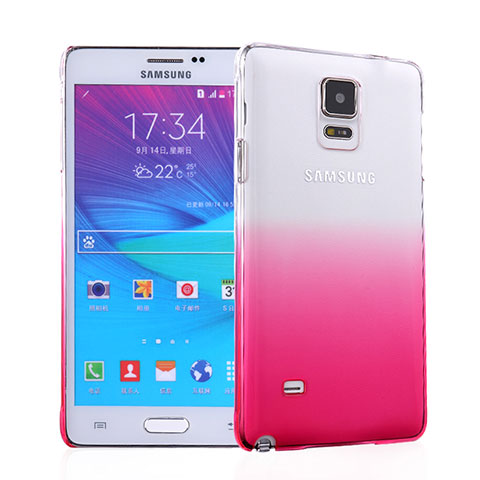 Funda Dura Plastico Rigida Transparente Gradient para Samsung Galaxy Note 4 Duos N9100 Dual SIM Rosa