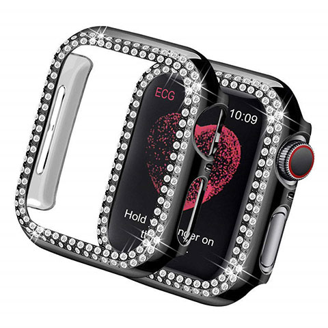 Funda Dura Rigida Lujo Diamante Brillante para Apple iWatch 5 40mm Negro