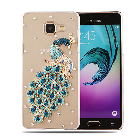 Funda Dura Rigida Lujo Diamante Brillante Pavo real para Samsung Galaxy A5 (2016) SM-A510F Azul Cielo