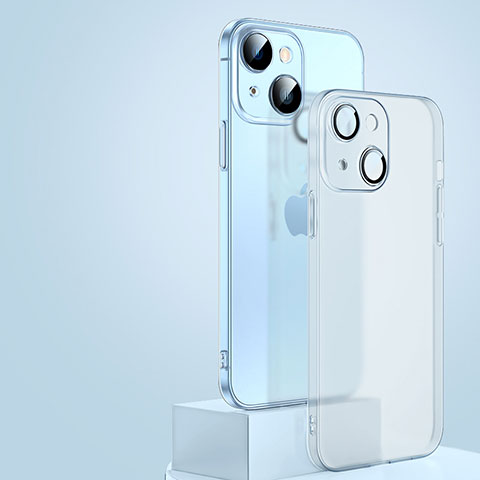 Funda Dura Ultrafina Carcasa Transparente Mate QC1 para Apple iPhone 14 Plus Blanco