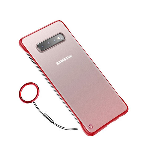 Funda Dura Ultrafina Carcasa Transparente Mate U01 para Samsung Galaxy S10 Plus Rojo