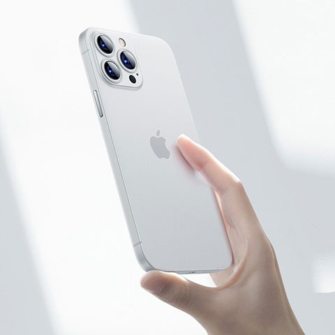 Funda Dura Ultrafina Carcasa Transparente Mate U06 para Apple iPhone 13 Pro Blanco