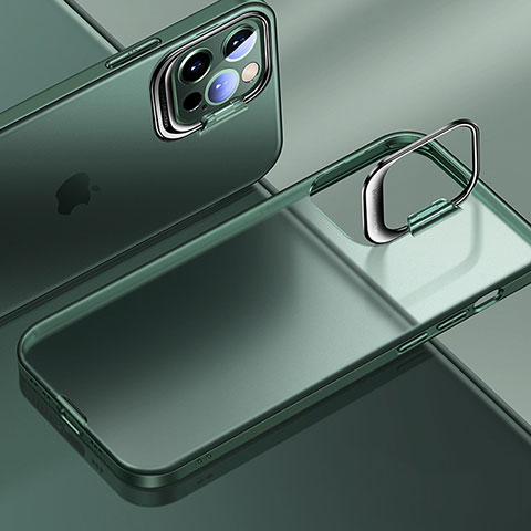 Funda Dura Ultrafina Carcasa Transparente Mate U08 para Apple iPhone 13 Pro Verde