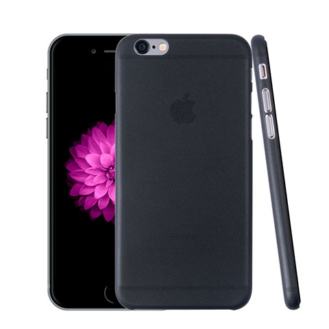 Funda Dura Ultrafina Transparente Mate para Apple iPhone 6 Gris Oscuro