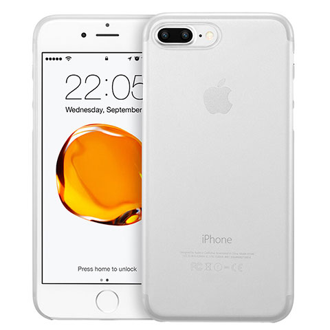 Funda Dura Ultrafina Transparente Mate W01 para Apple iPhone 7 Plus Blanco