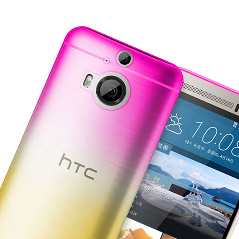 Funda Gel Ultrafina Transparente Gradiente para HTC One M9 Plus Rosa