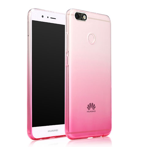 Funda Gel Ultrafina Transparente Gradiente para Huawei Enjoy 7 Rosa