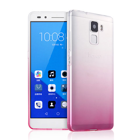 Funda Gel Ultrafina Transparente Gradiente para Huawei Honor 7 Dual SIM Rosa