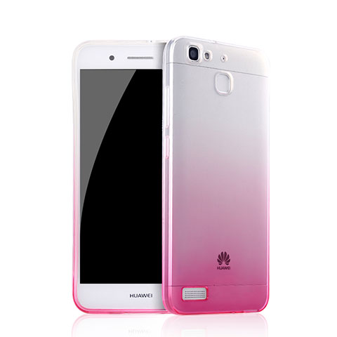Funda Gel Ultrafina Transparente Gradiente Q01 para Huawei Enjoy 5S Rosa