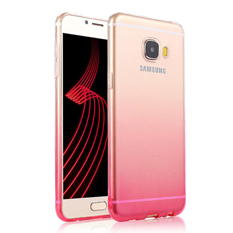 Funda Gel Ultrafina Transparente Gradiente T04 para Samsung Galaxy C5 Pro C5010 Rosa