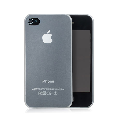 Funda Gel Ultrafina Transparente Mate para Apple iPhone 4S Blanco