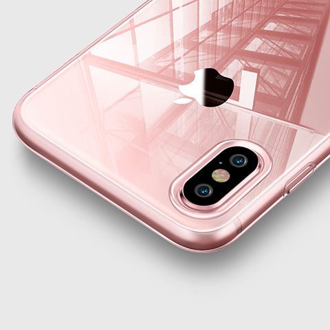 Funda Gel Ultrafina Transparente para Apple iPhone X Rosa