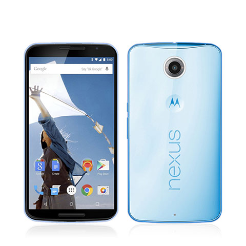 Funda Gel Ultrafina Transparente para Google Nexus 6 Azul