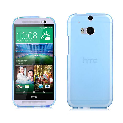 Funda Gel Ultrafina Transparente para HTC One M8 Azul