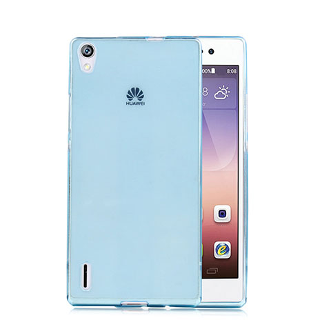 Funda Gel Ultrafina Transparente para Huawei Ascend P7 Azul