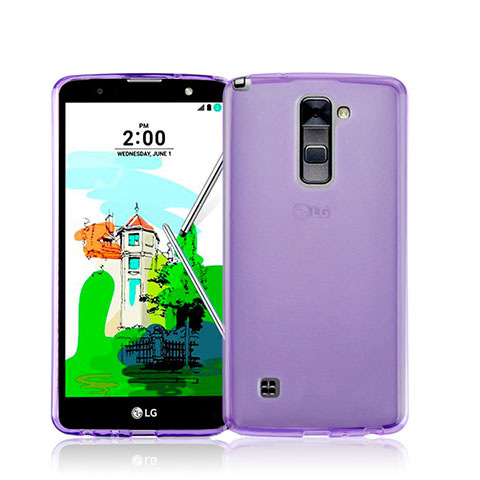 Funda Gel Ultrafina Transparente para LG Stylus 2 Plus Morado