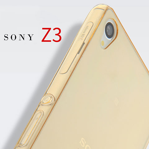 Funda Gel Ultrafina Transparente para Sony Xperia Z3 Oro