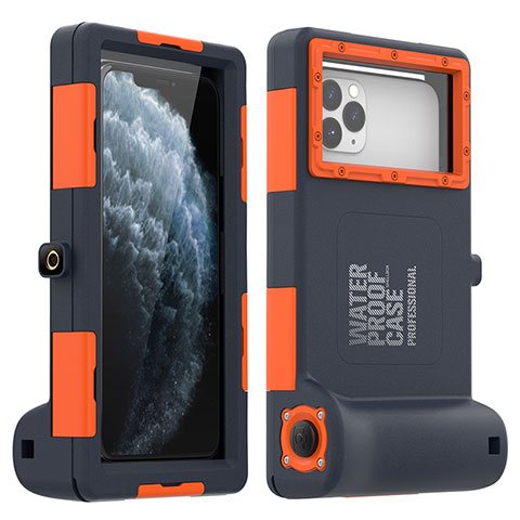 Funda Impermeable Bumper Silicona y Plastico Waterproof Carcasa 360 Grados Cover para Apple iPhone 7 Naranja