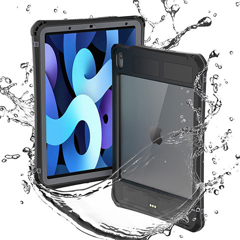 Funda Impermeable Bumper Silicona y Plastico Waterproof Carcasa 360 Grados para Apple iPad Air 5 10.9 (2022) Negro
