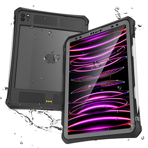 Funda Impermeable Bumper Silicona y Plastico Waterproof Carcasa 360 Grados para Apple iPad Pro 11 (2020) Negro