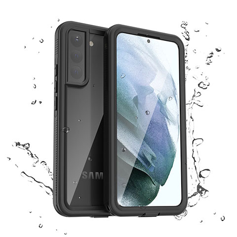 Funda Impermeable Bumper Silicona y Plastico Waterproof Carcasa 360 Grados para Samsung Galaxy S21 Plus 5G Negro