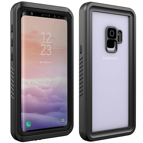 Funda Impermeable Bumper Silicona y Plastico Waterproof Carcasa 360 Grados para Samsung Galaxy S9 Negro