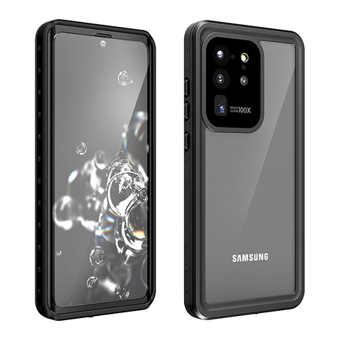 Funda Impermeable Bumper Silicona y Plastico Waterproof Carcasa 360 Grados W01 para Samsung Galaxy S20 Ultra Negro