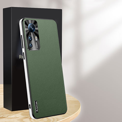 Funda Lujo Cuero Carcasa AT1 para Xiaomi Mi 12T 5G Verde