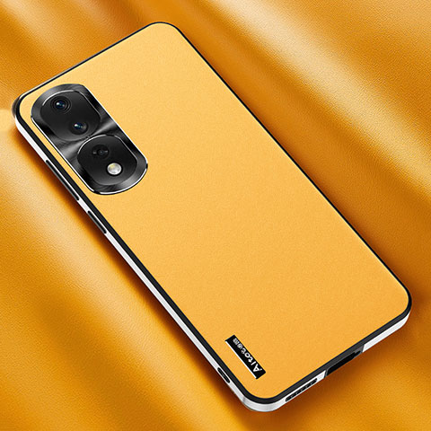 Funda Lujo Cuero Carcasa AT2 para Huawei Honor 90 Pro 5G Amarillo