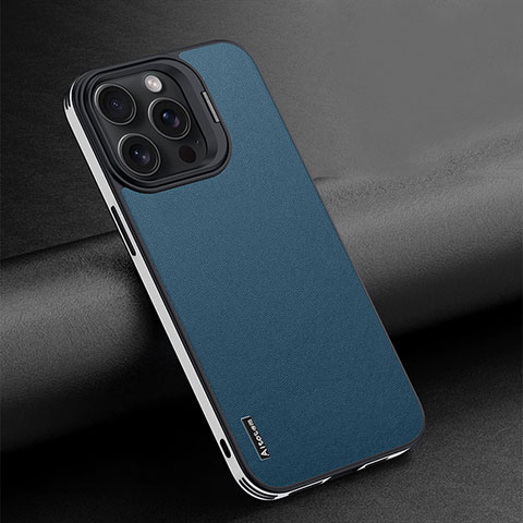 Funda Lujo Cuero Carcasa AT4 para Apple iPhone 14 Pro Azul