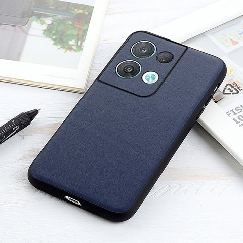 Funda Lujo Cuero Carcasa B01H para Oppo Reno8 Pro+ Plus 5G Azul